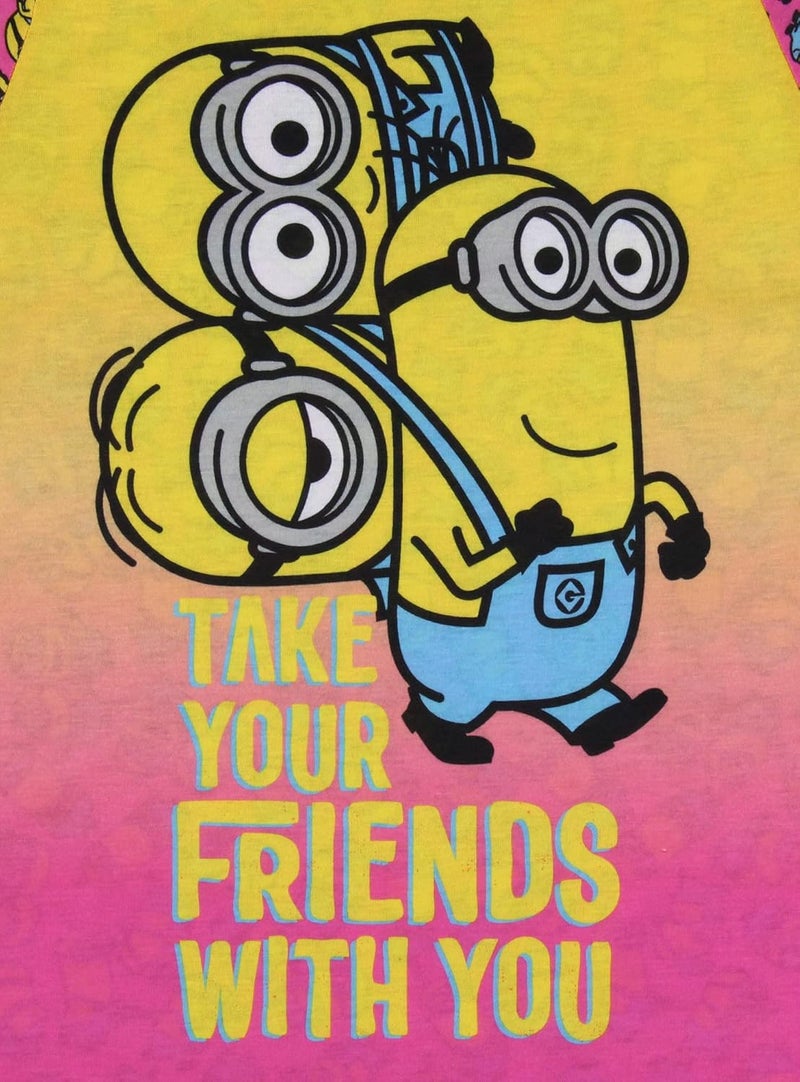 INTIMO Girls' Despicable Me Minions Take Your Friends With You Nightgown Sleep Pajama Shirt - Image 2